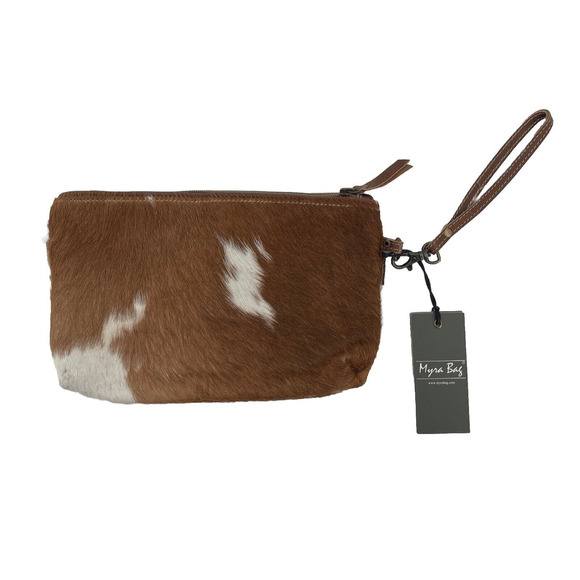 Myra Bag Wristlet Cowhide Brown - Picture 1 of 6